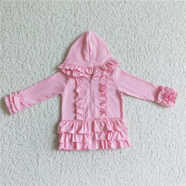 GT0021  baby girl pink hooded top