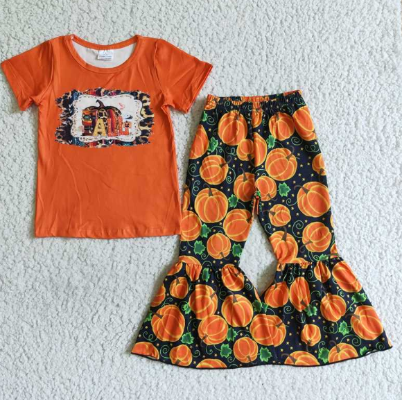 B6-1 FALL Pumpkin Green Leaf Orange Set