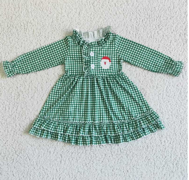 6 C10-7  Santa's Green Long Sleeve Nightdress