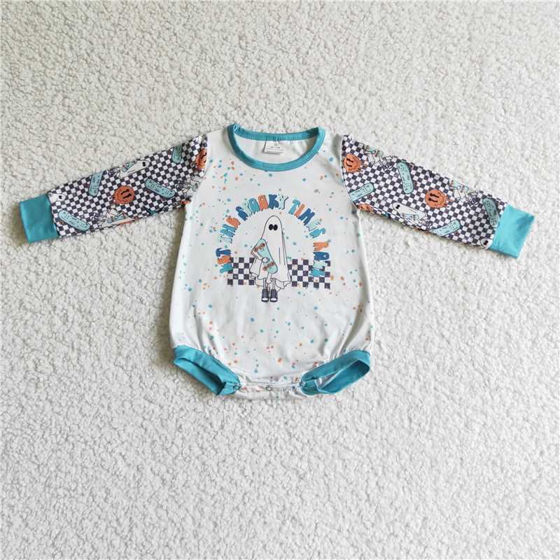 LR0085 white hallowween cute ghost romper