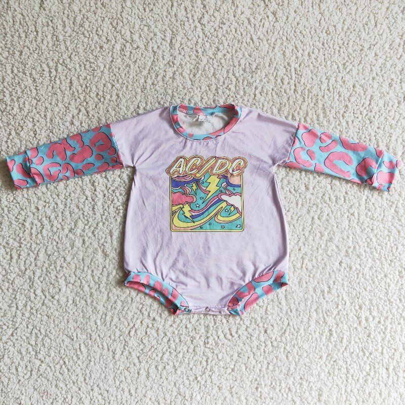 Ac dc baby purple romper