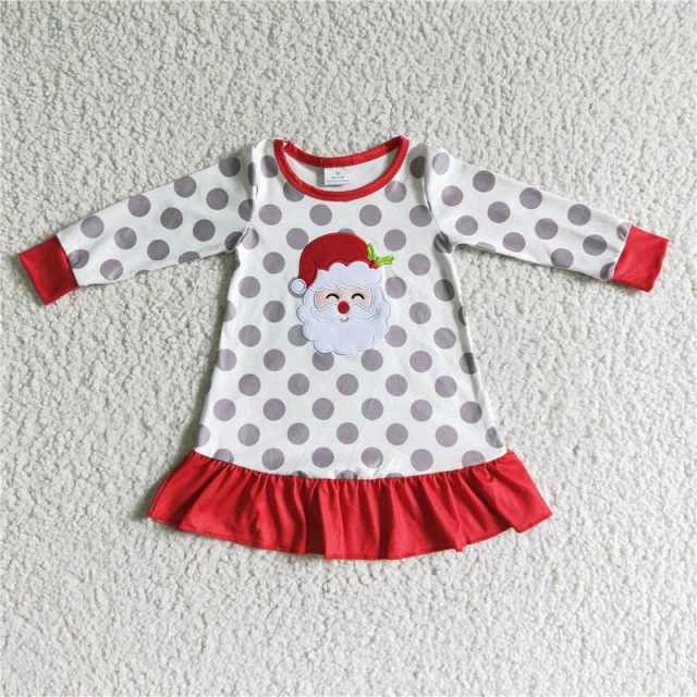 6A13-14 Christmas Santa Claus  long sleeve dress