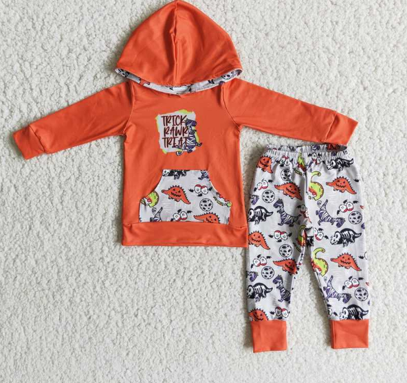 6 B9-4  Boys Orange Trick Winter Suit with Hat Pocket