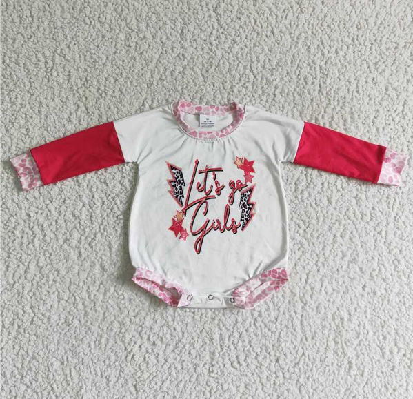 LR0149  Leopard Lightning Star Lettering Long Sleeve Bodysuit