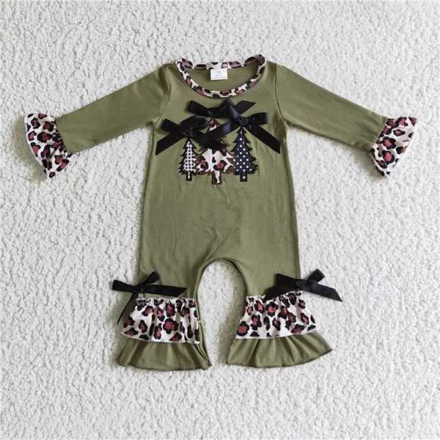 kids Christmas embroidery romper