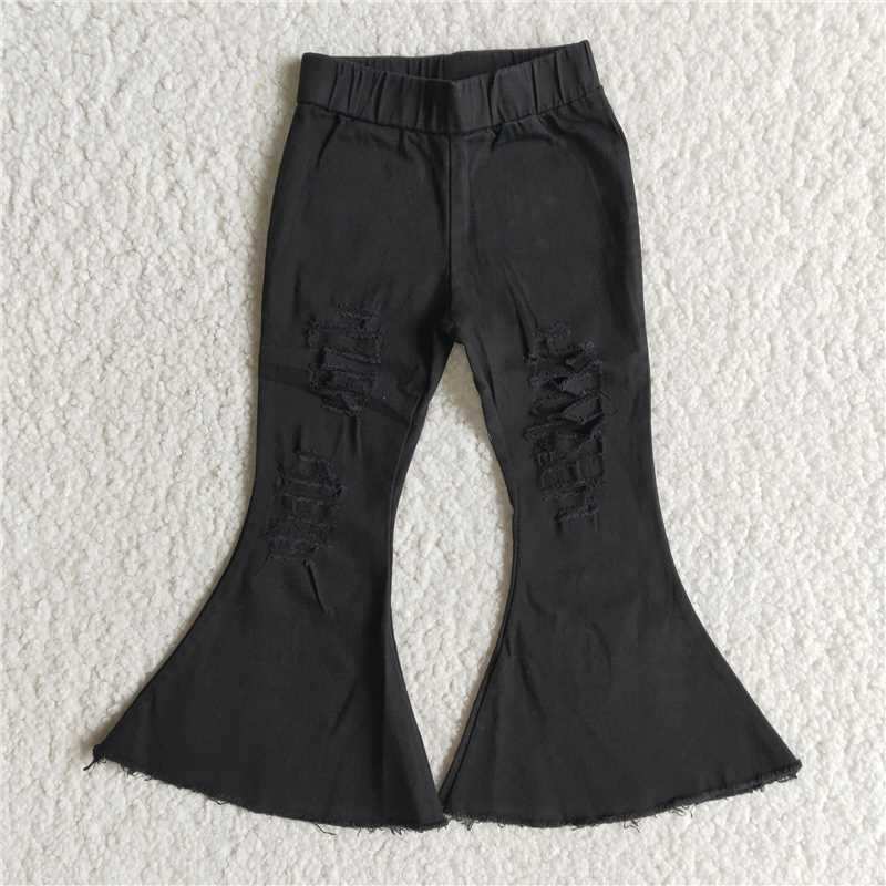 C8-2 black denim flared Pants