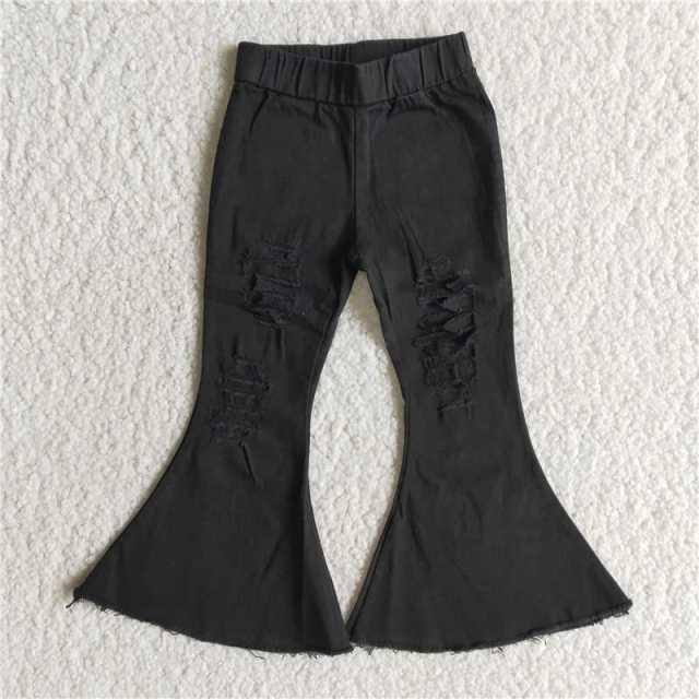 C8-2 black denim flared Pants