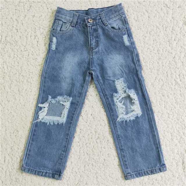 D4-16 blue pothole denim Pants