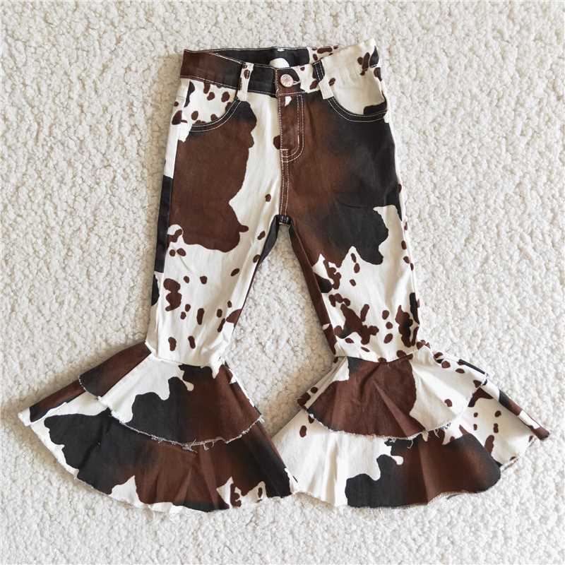 Aa-1 ink pattern print denim Pants