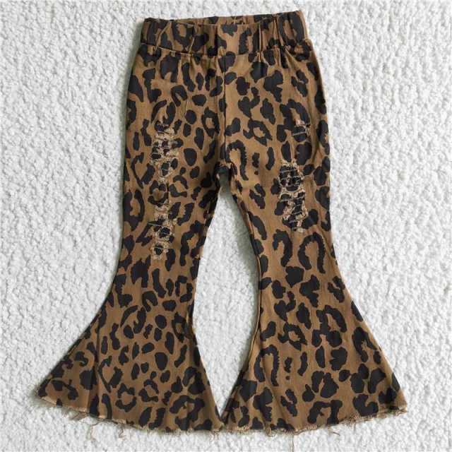 B3-28 leopard print denim Pants