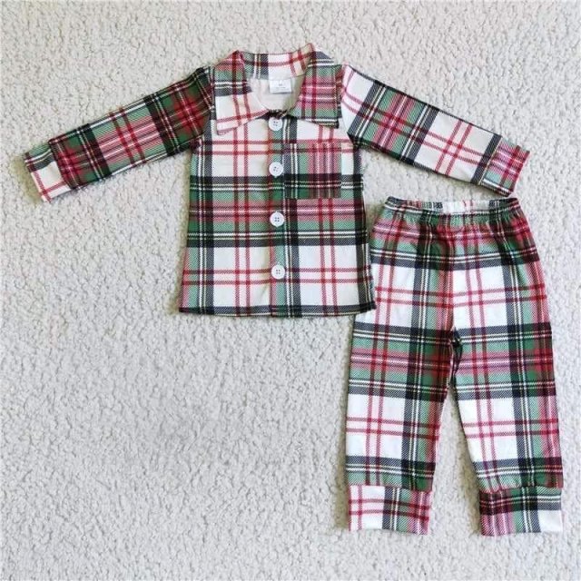 6 A7-15 kids Christmas clothes long sleeve top with pants set