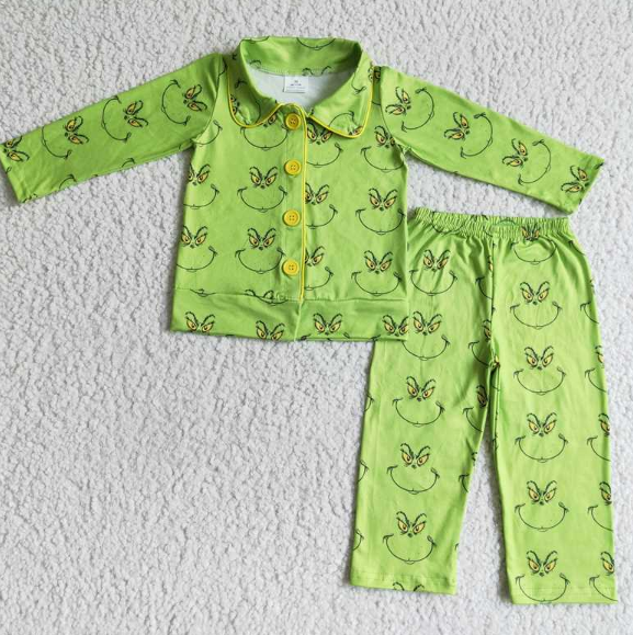 6 B8-38 boy's green pajama set