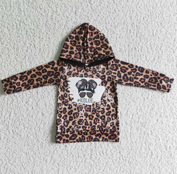 6 C9-18 KIDLIFE Girls Leopard Long Sleeve Hoodie