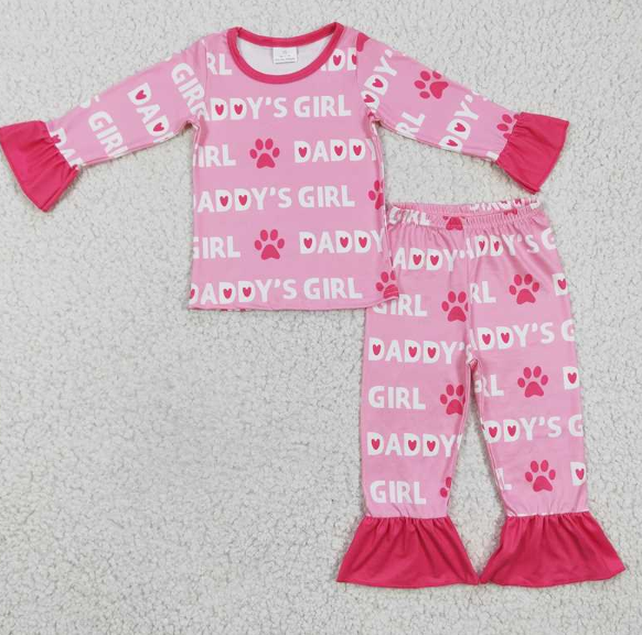 GLP0352 Girl DADDYS GIRL pink long-sleeved trouser suit