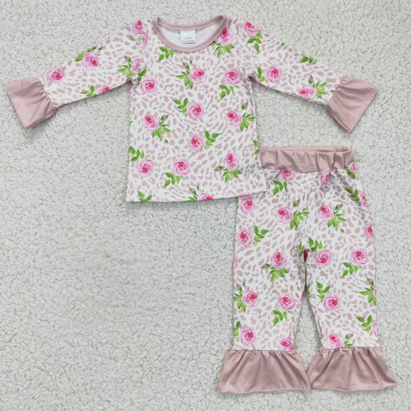 GLP0367 girls flower long sleeve trouser suit