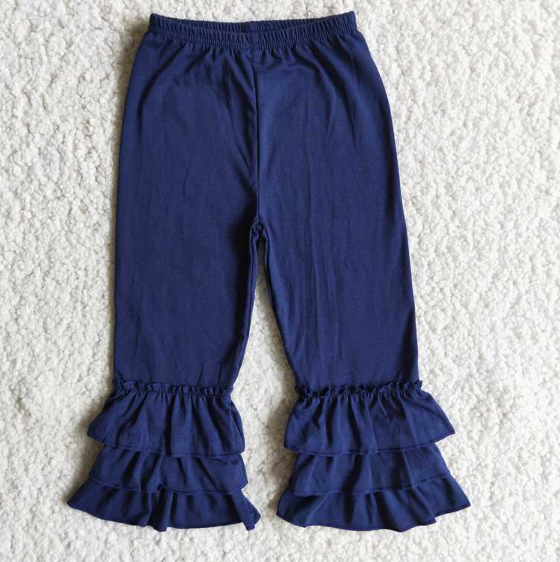 D10-13 Navy Three Layer Ruffle pants