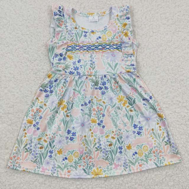 GSD0272 Girls Embroidery Fly Sleeves Dress Summer