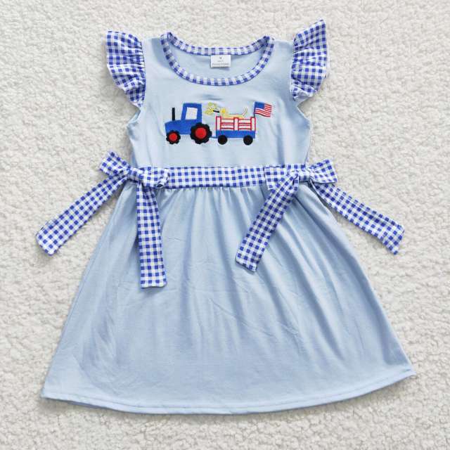 GSD0279 Girls Embroidery Fly Sleeves Dress Summer