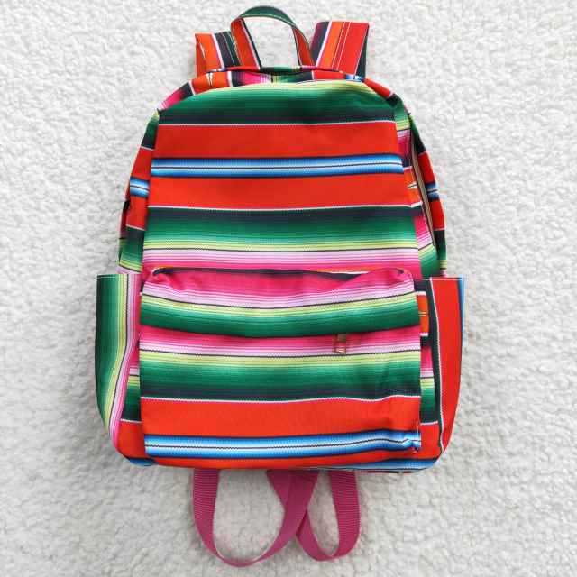 BA0040 children red and green striped Bags