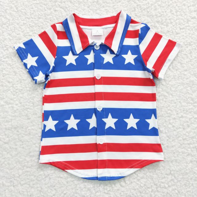 BT0196 Boys national day stars Short Sleeve Top T-Shirt