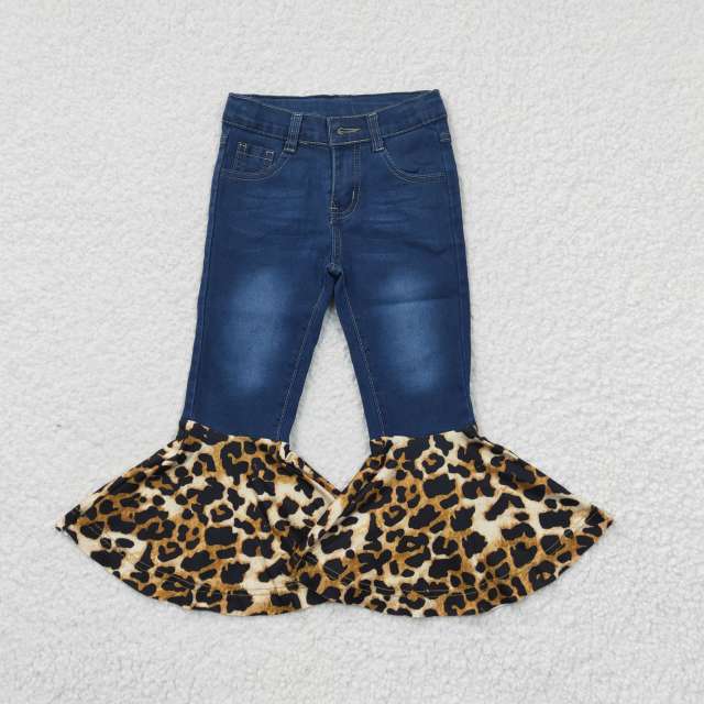 P0116 girls leopard jeans pants summer