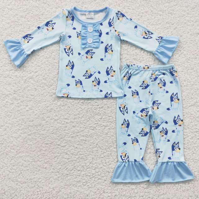 6 A3-20 boys Bluey blue long sleeve long pants pajamas set