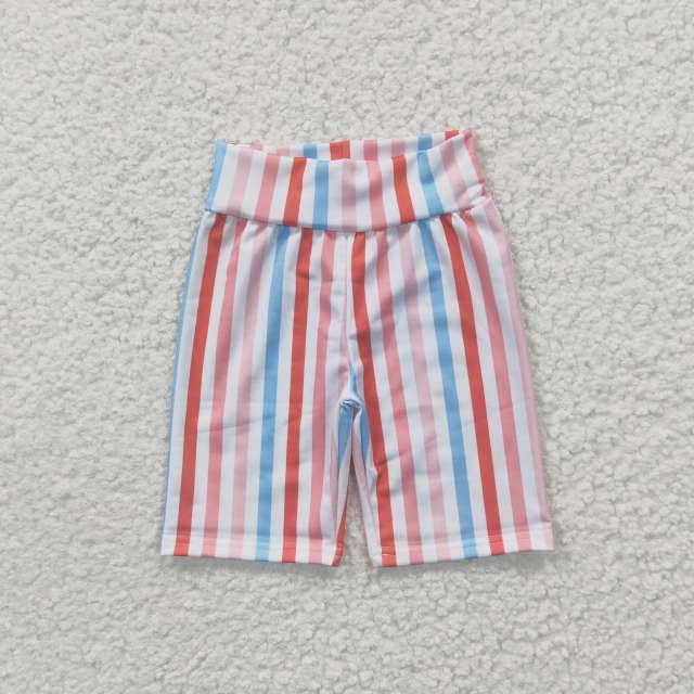 SS0030 girls color striped  shorts cycling pants summer set