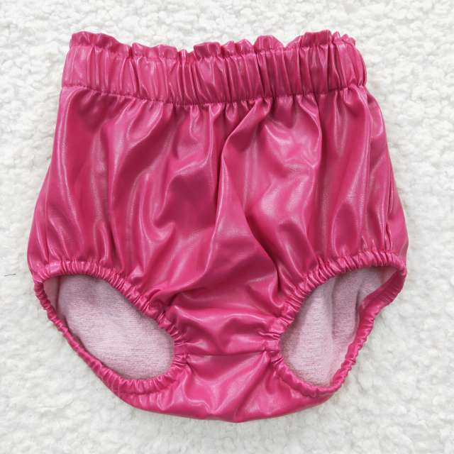 SS0049 Girls Bright Leather Rose Red Briefs
