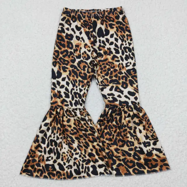 P0042 Girls Leopard Milk Silk Pants summer boutique