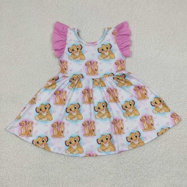 GSD0220 Girls Lion King Simba Fly Sleeve Dress