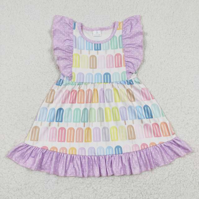 GSD0293 Girls color popsicle purple sleeveless dress summer clothes