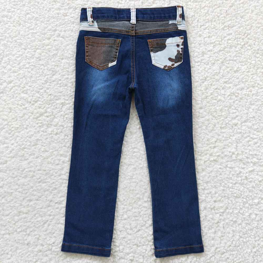 P0075  Girls Blue Bleached Denim Pants