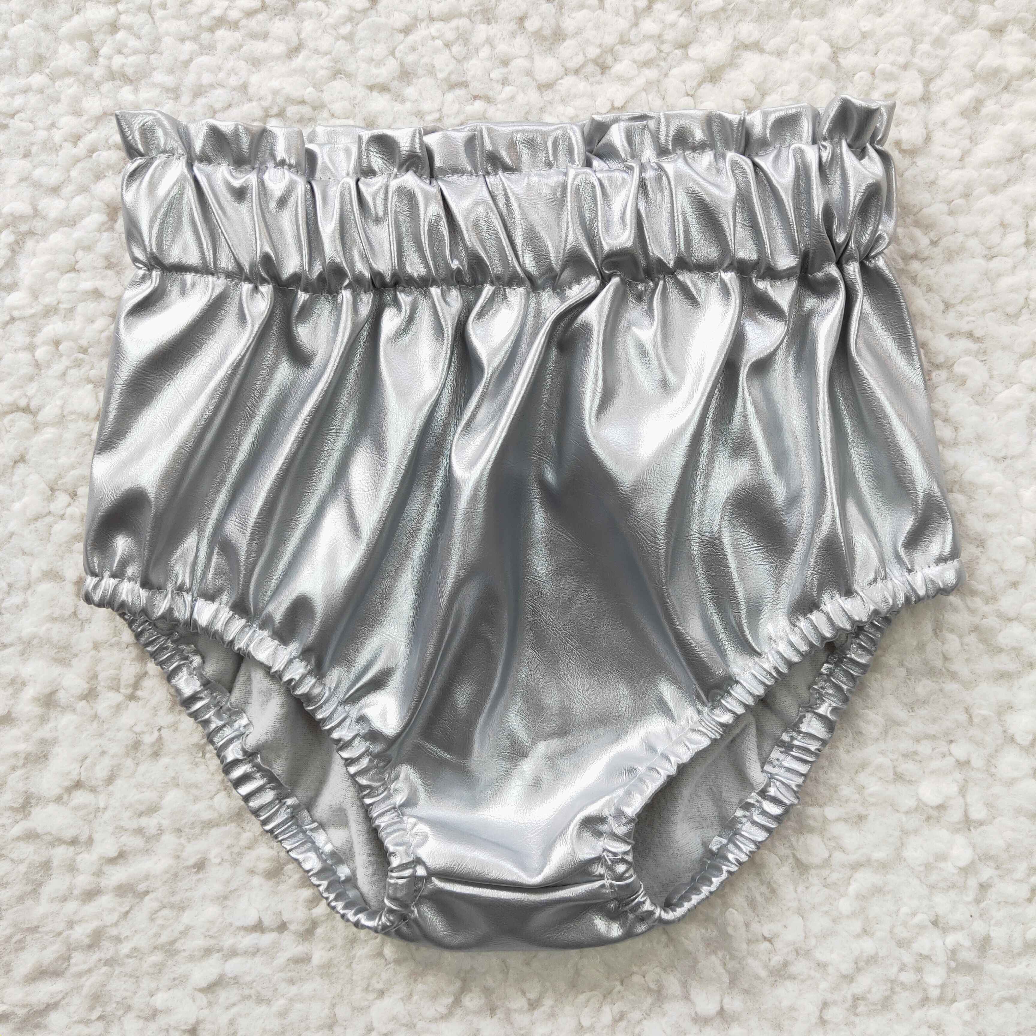 SS0048  Girls Shiny Silver Briefs Summer Clothes