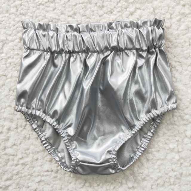 SS0048  Girls Shiny Silver Briefs Summer Clothes