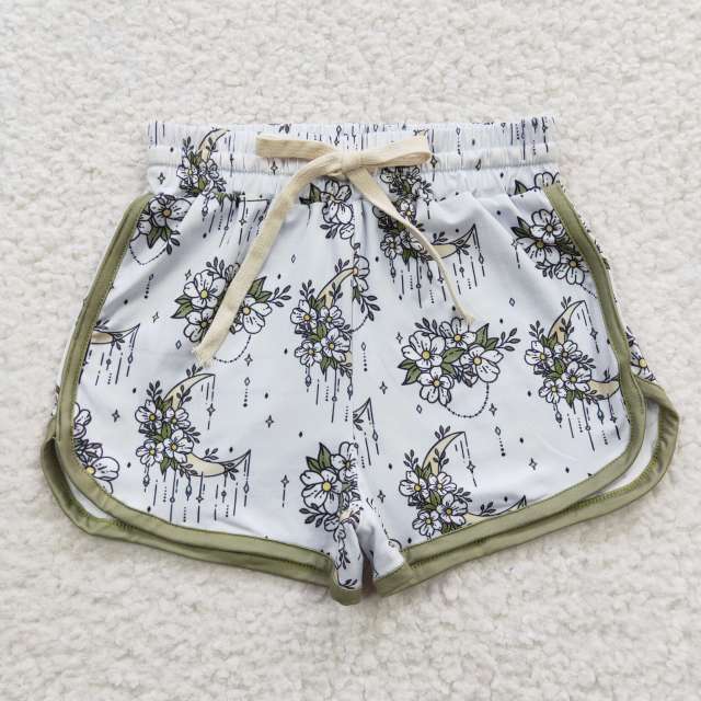 SS0084 Girls Flower Moon Milk Silk Shorts Summer Clothes