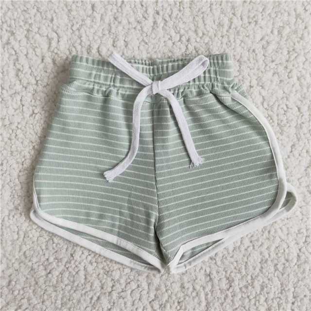 B0-17 girls Size 7 Blue Stripe Shorts boutique Summer Clothes