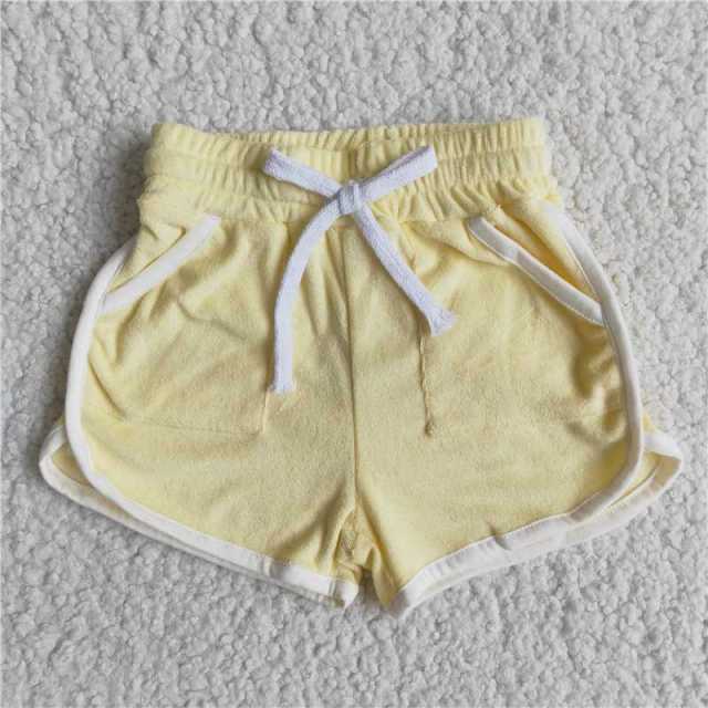 B0-25 girls orange pocket shorts boutique Summer Clothes