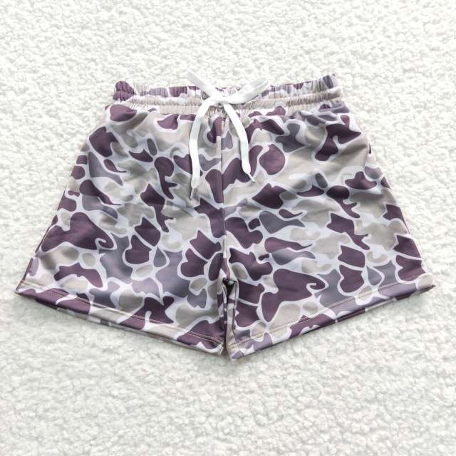 SS0079 Boys' Gray Camouflage Swim Trunks Summer Clothes
