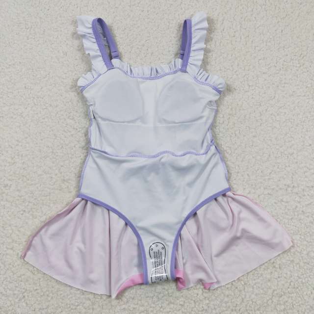 S0133 Girls Summer Clothes Purple Pink Vest Jumpsuit Swimsuit Outfits