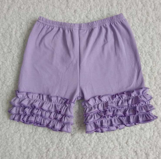Lavender Cotton Girls Summer Shorts