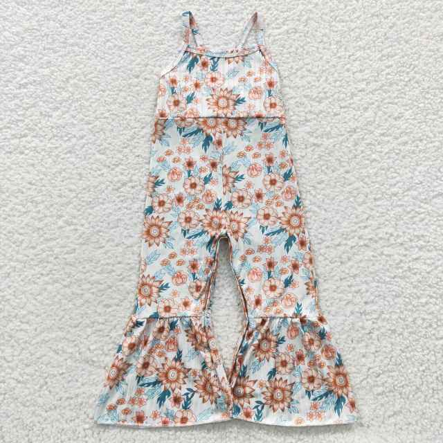 SR0309 Girls Flower Suspender Jumpsuit Summer Boutique Swimsuit