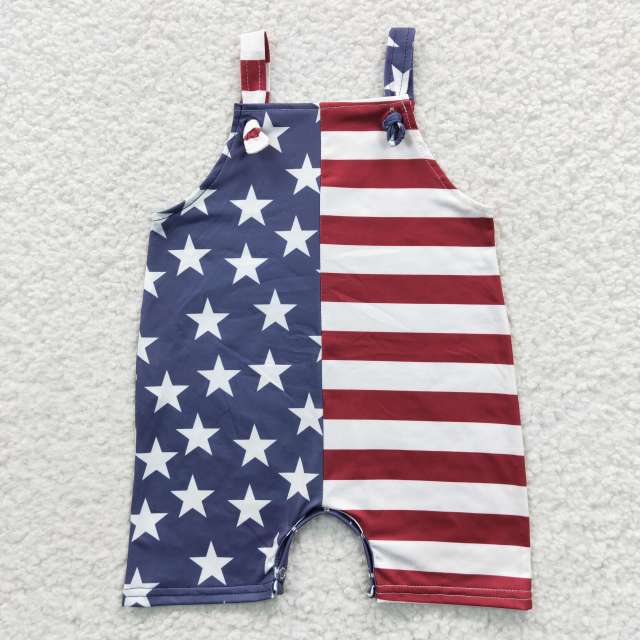 SS0069 Boy National Day Stripe Star Bib Shorts