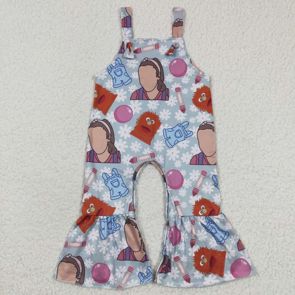 SR0348 ms Rachel cartoon blue short sleeve jumpsuit Summer Boutique Romper