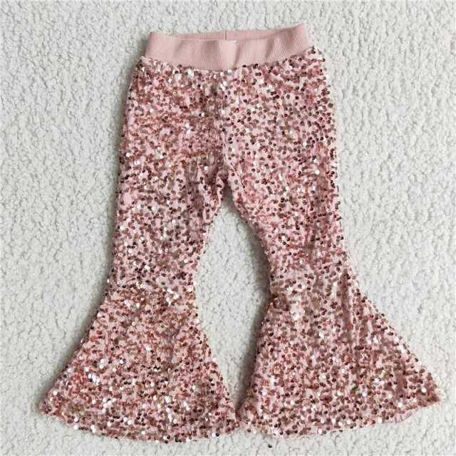 E2-28  Girls Pink Sequined Pants