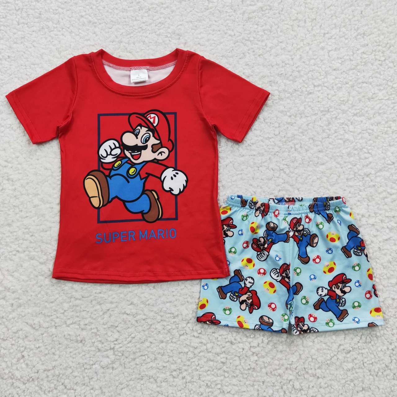 BSSO0259 SUPER MARIO Mario red short sleeves short set