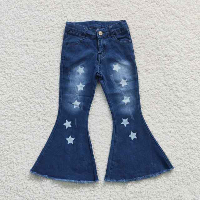 P0127 Stars Blue Denim Trousers