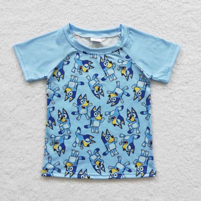 BT0226  Boys Bluey Blue Short Sleeve Top