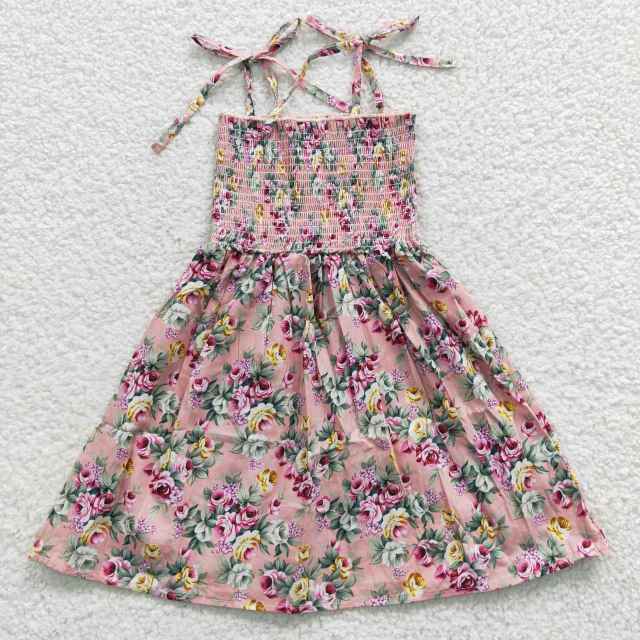GSD0376 rose red flower pink elastic Dress