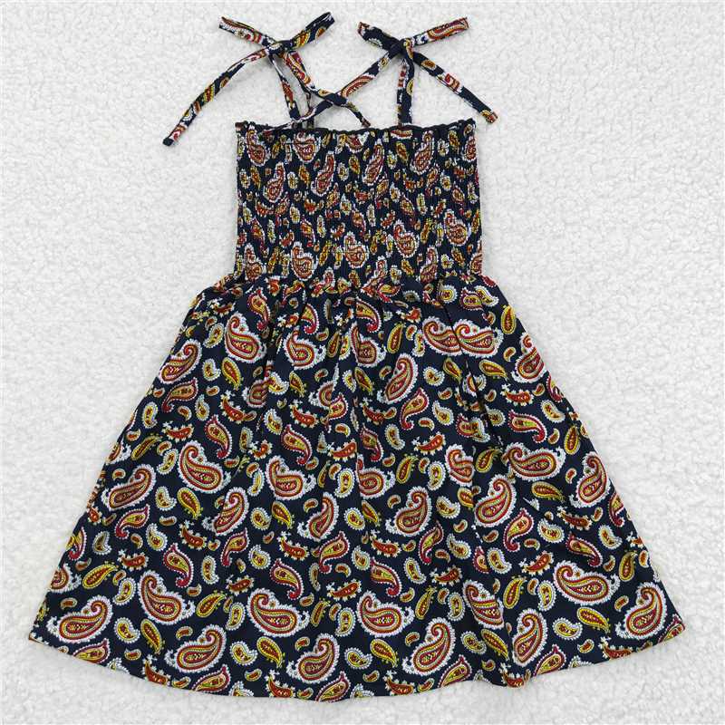 GSD0368 retro pattern black Elastic Dress