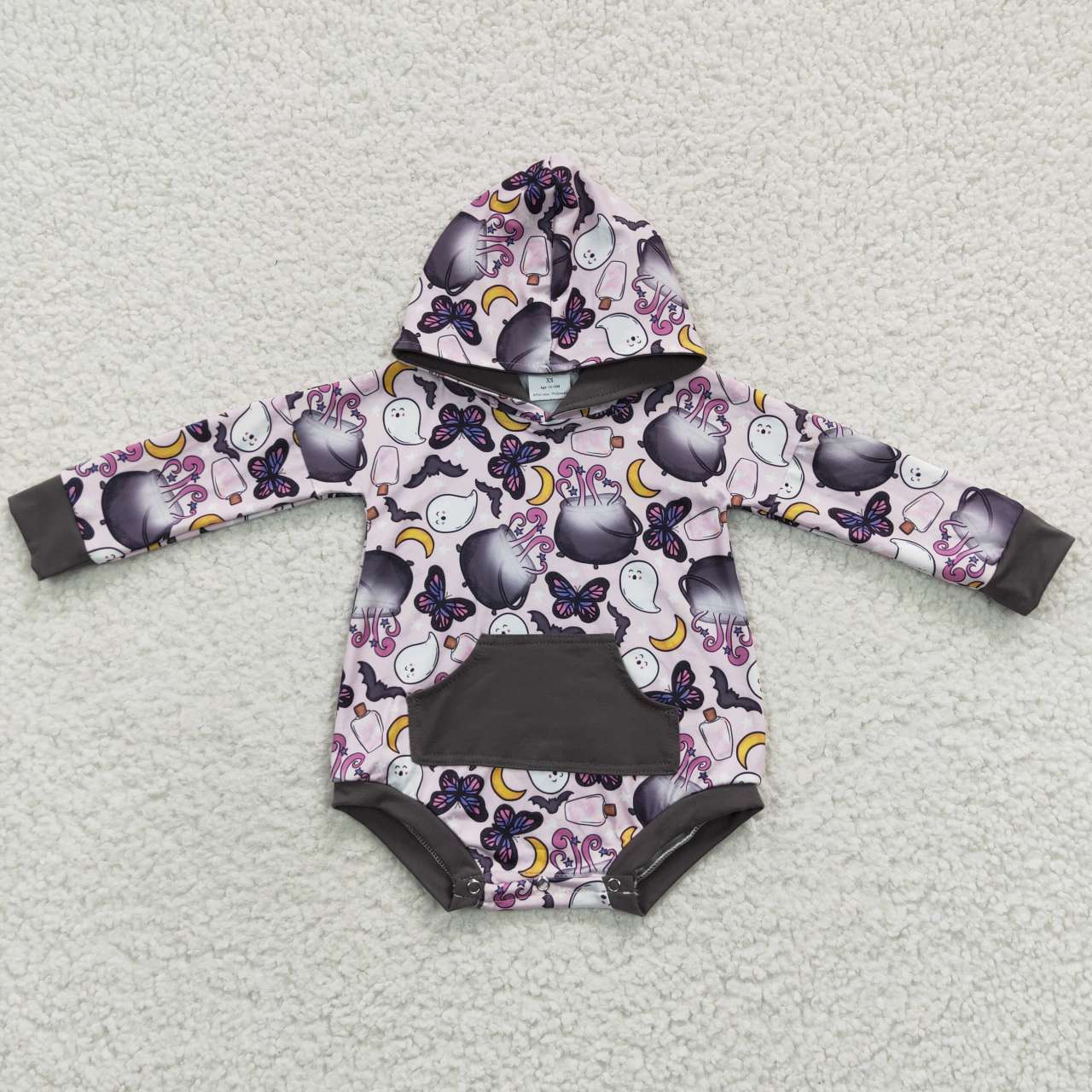 LR0274  Halloween Ghost Bat Butterfly Long Sleeve Bodysuit
